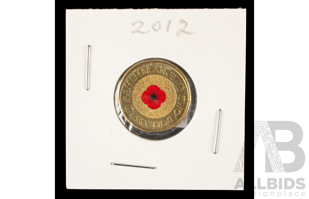 Australian 2012 Two Dollar Coin, Remembrance 'Red Poppy'