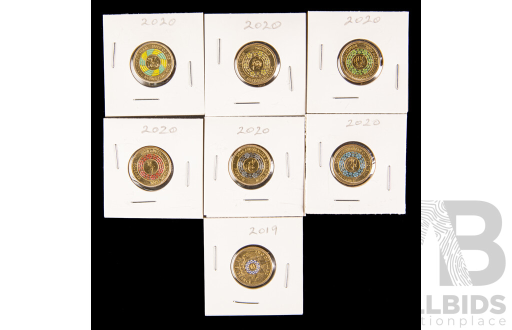 Five Australian 2020 Paralympic/Olympic Two Dollar Coins, 2019 Police Remembrance