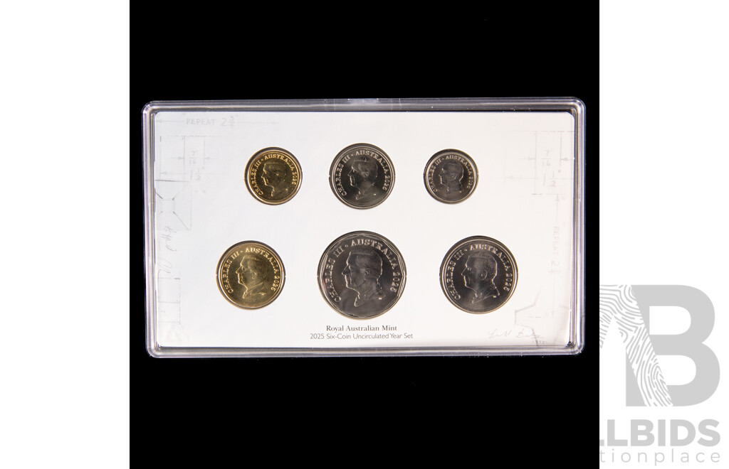 Australian RAM 2025 Six UNC Coin Set, Celebrating Australians, Fifty Years of the Australian Honours System