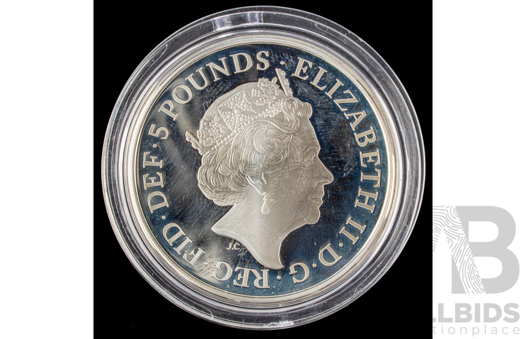 United Kingdom Royal Mint 2018 Silver Five Pound Coin, the Royal Wedding .925