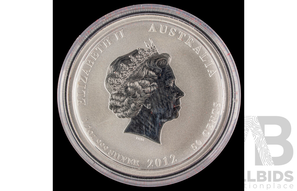Australian Perth Mint Silver Five Dollar Coin, Year of the Dragon .999