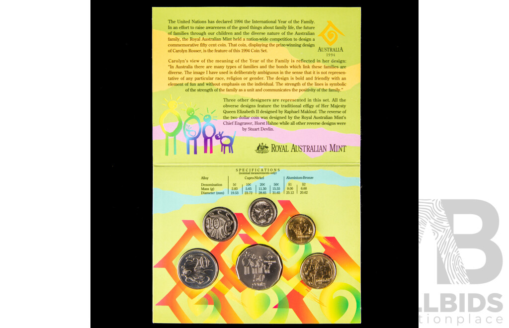 Australian RAM 1988 and 1994 UNC Coin Sets