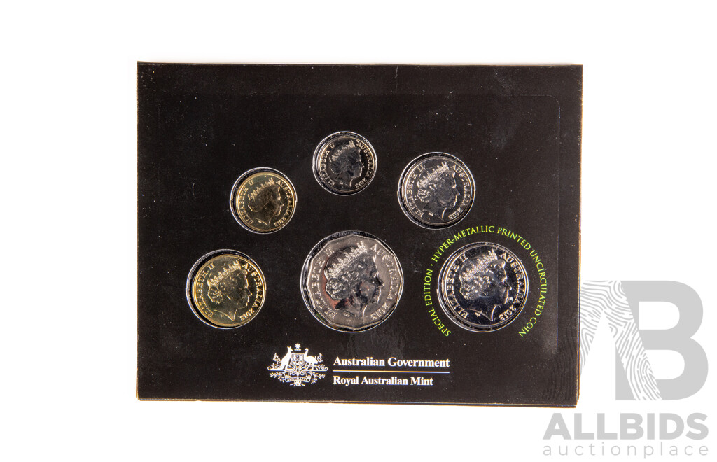 Australian 2013 UNC Six Coin Special Edition Set, Includes Coloured Twenty Cent Coin
