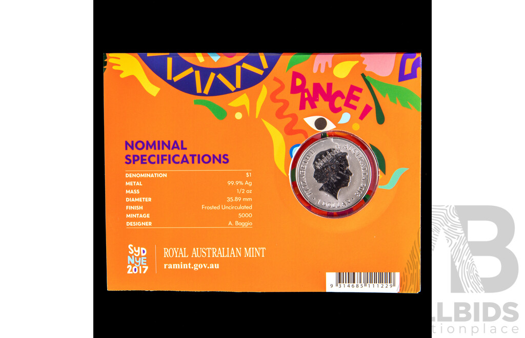 Australian RAM 2018 Silver One Dollar Coin, Sydney NYE 2017 .999