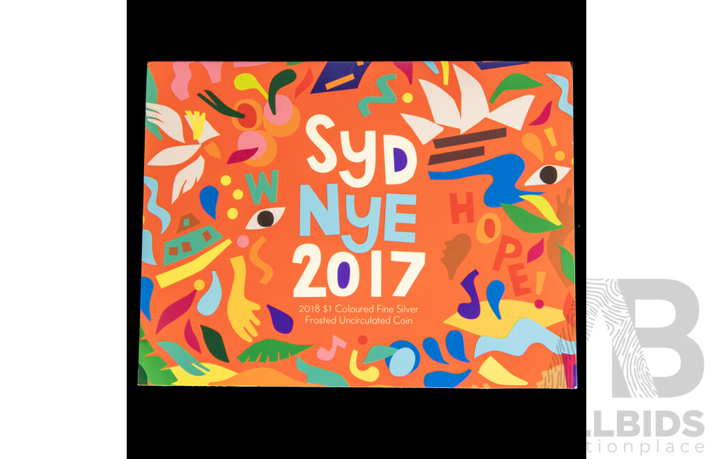 Australian RAM 2018 Silver One Dollar Coin, Sydney NYE 2017 .999