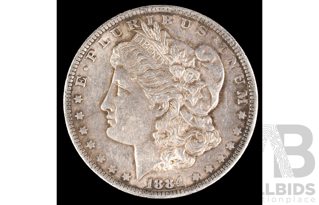 USA 1884 Silver Morgan Dollar, New Orleans Mint .900