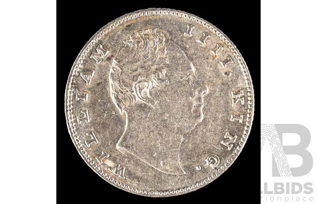India 1835 King William IV Silver One Rupee Coin, East India Company .917