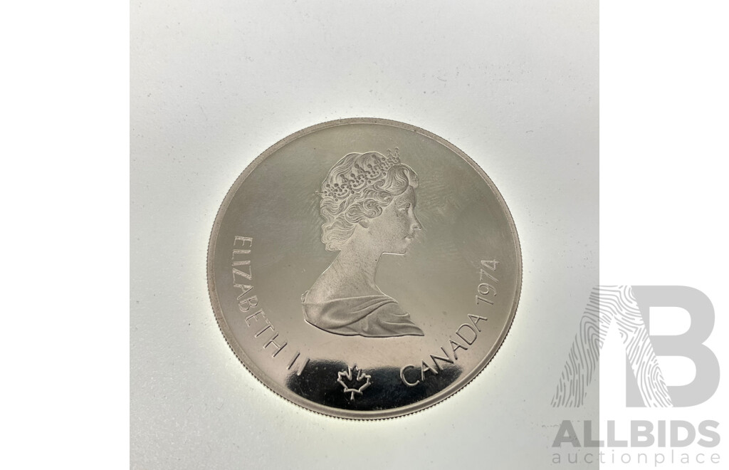 Canada 1976 Silver Five Dollar Coin, Montreal Olympics, Rowing .925