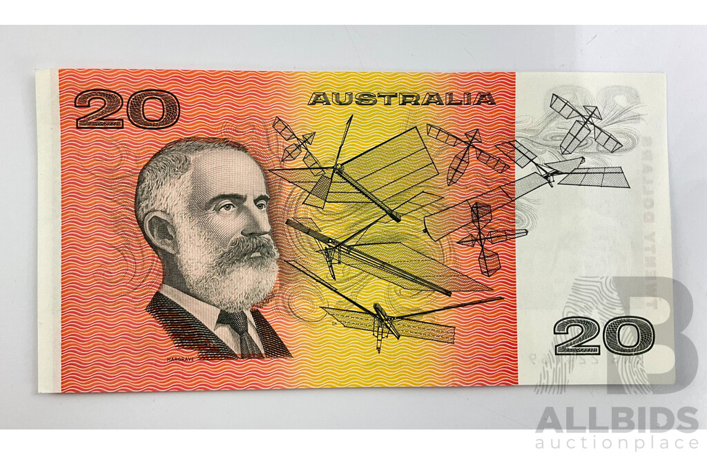 Australian 1991 Twenty Dollar Note, Fraser/Cole R413 RNB 224169
