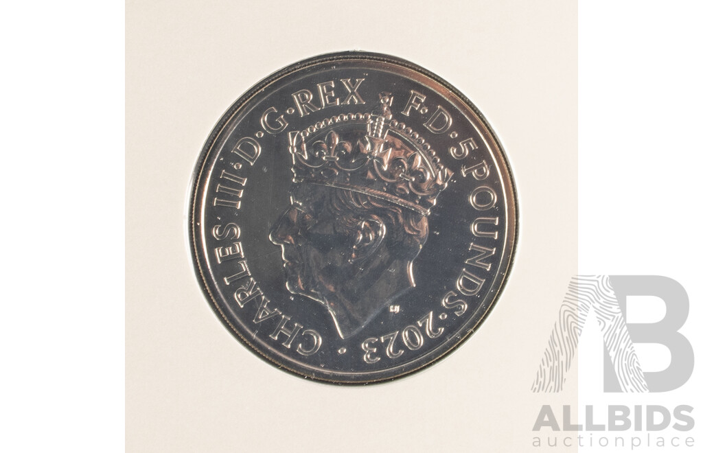 United Kingdom Royal Mint 2023 Brilliant Five Pound Coin, King Charles Coronation