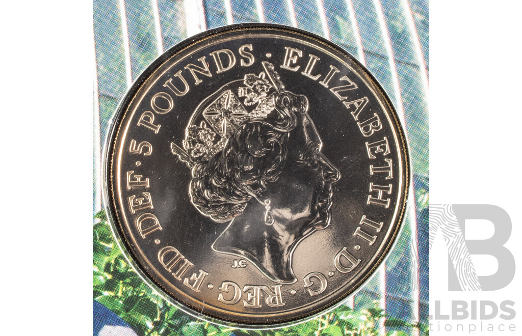 United Kingdom Royal Mint 2020 Brilliant Five Pound Coin, The Queen's Beasts White Lion of Mortimer