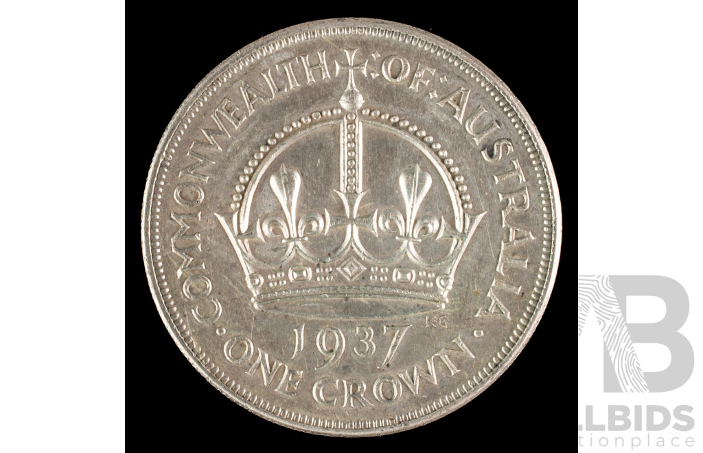 Australian 1937 KGVI Silver Crown .925