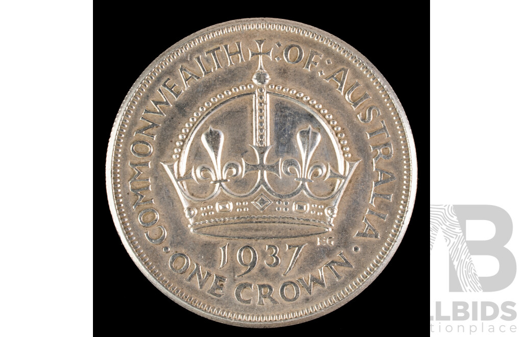 Australian 1937 KGVI Silver Crown .925