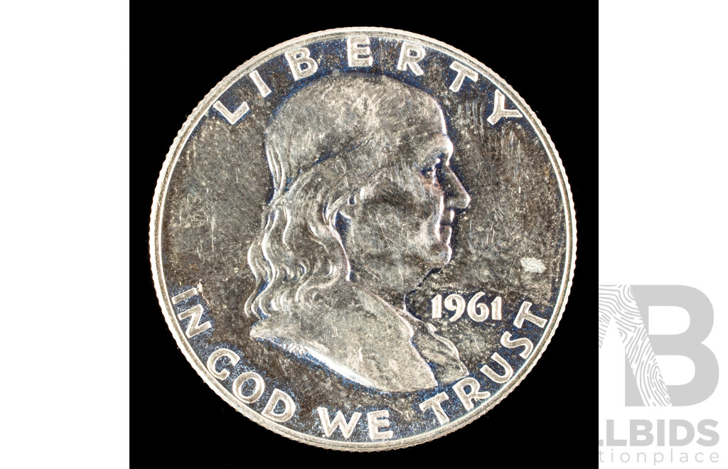 USA 1961 Silver Franklin Half Dollar .900