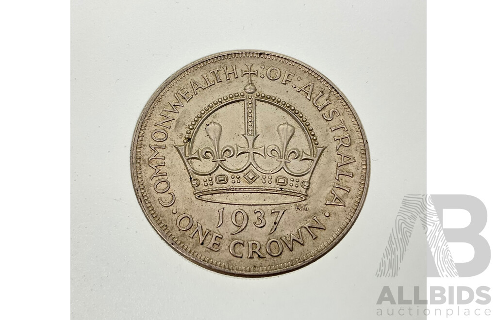 Australian 1937 KGVI Silver Crown .925