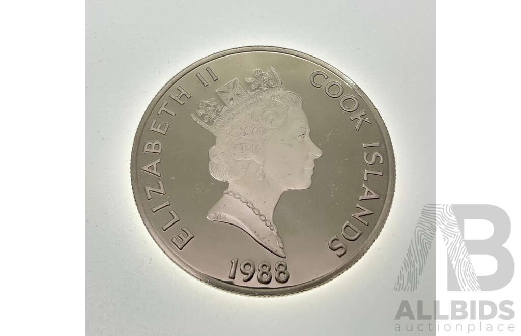 Cook Islands 1988 Silver Fifty Dollar Coin, Lewis & Clark .925
