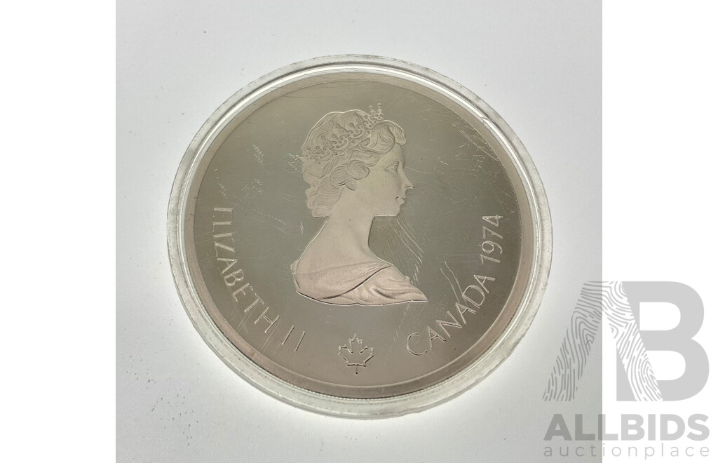Canada 1976 Silver Ten Cent Coin, 1976 Olympics Montréal Lacrosse .925