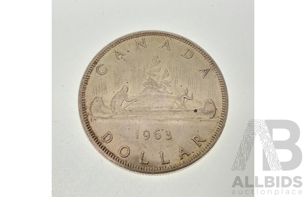 Canada 1963 QE2 Silver One Dollar Coin .800