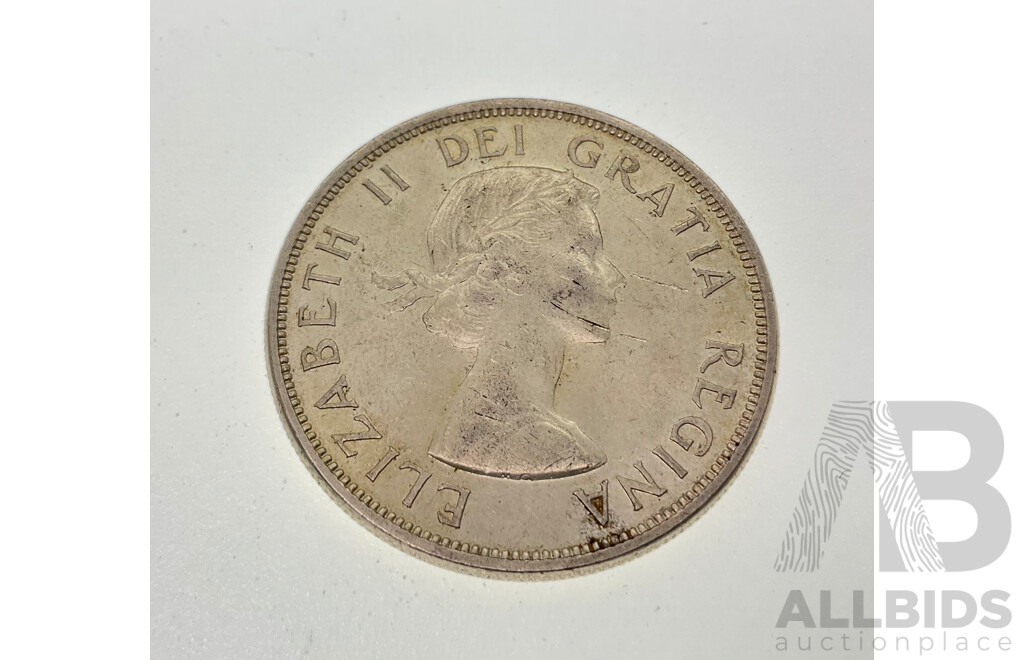 Canada 1963 QE2 Silver One Dollar Coin .800