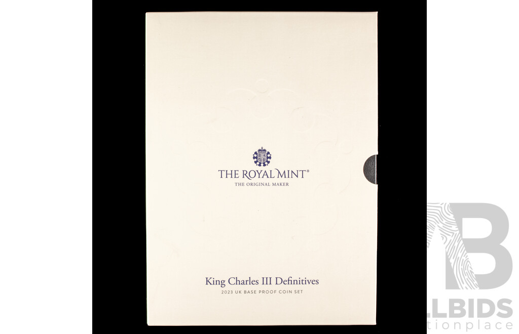 United Kingdom Royal Mint 2023 Eight Proof Coin Set, King Charles Definitives