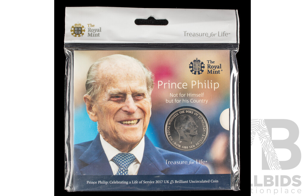 United Kingdom Royal Mint 2017 Brilliant UNC Five Pound Coin, Prince Phillip
