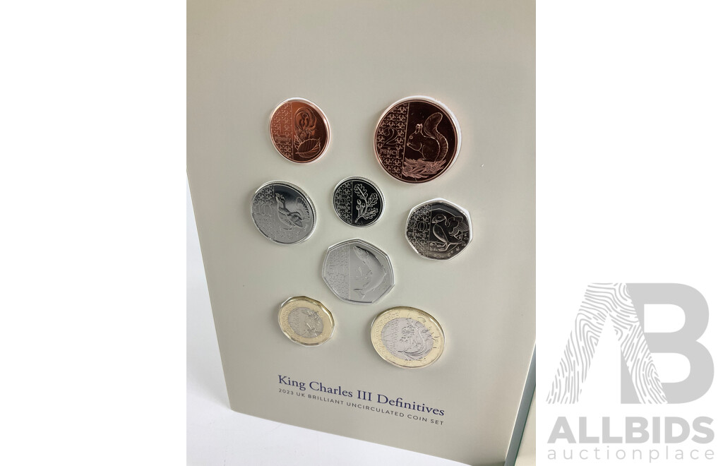 United Kingdom, Royal Mint 2023 Brilliant Coin Set, King Charles III Definitives