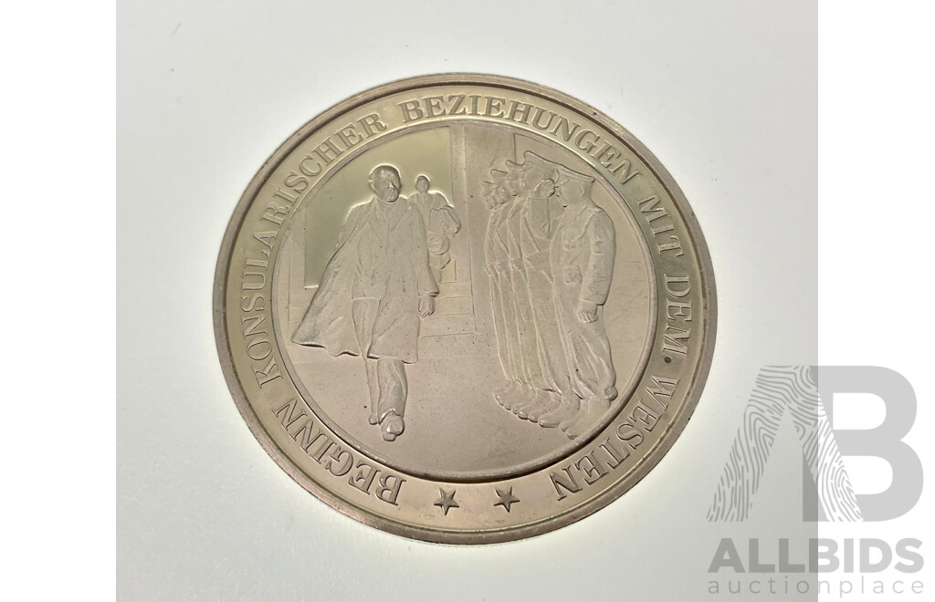 Germany 1976 Silver Medal Commemorating Consular Relations with the West .925