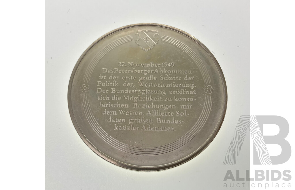 Germany 1976 Silver Medal Commemorating Consular Relations with the West .925