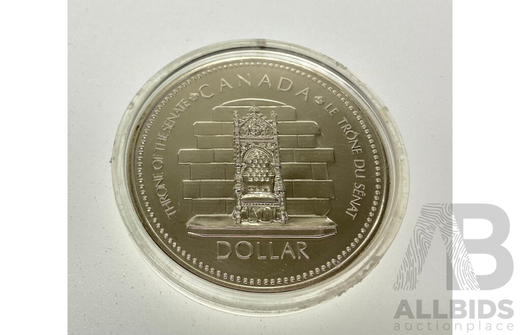 Canada 1977 QE2 Silver One Dollar Coin, Silver Jubilee .500