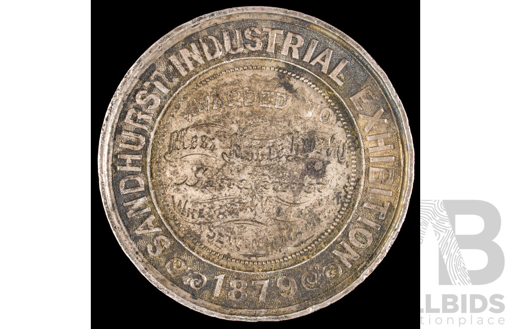 Australian 1897 Sandhurst Industrial Exhibition Silver Medal .925