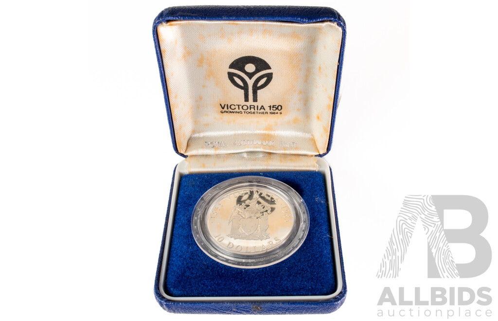 Australian 1985 Silver Proof Ten Dollar Coin, State Series Victoria .925