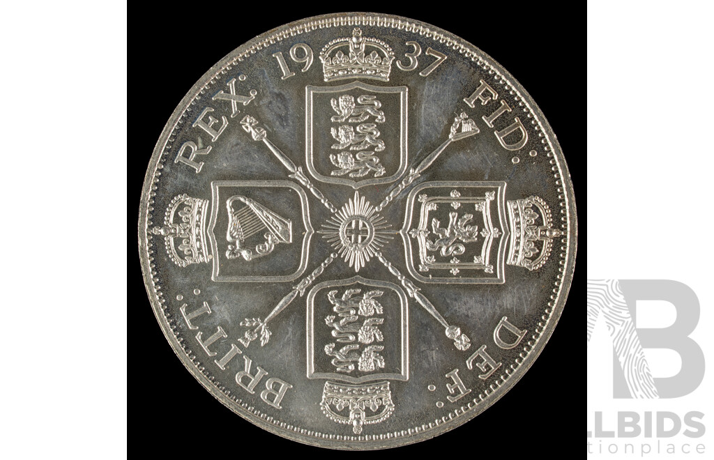 United Kingdom 1937 Silver Double Florin Restrike .925