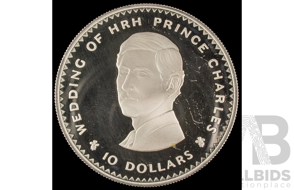 Fiji 1981 Silver Ten Dollar Coin, Royal Wedding .900