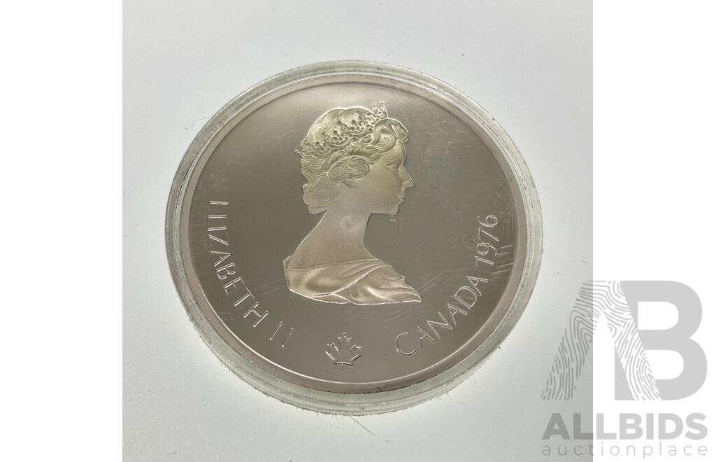 Canada 1976 Silver Proof Ten Dollar Coin, Montreal Olympics, Soccer .925