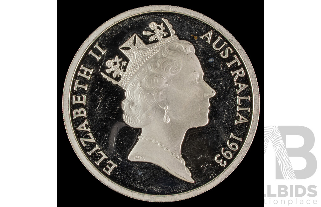 Australian 1993 Silver Five Dollar Coin, Abel Tasman .925 Silver