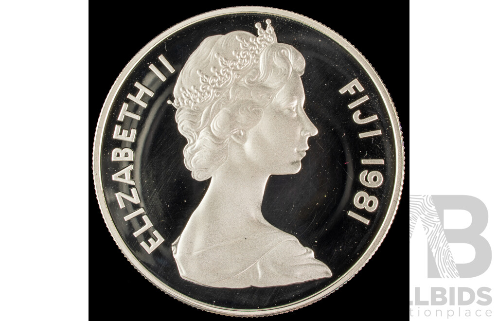 Fiji RAM 1981 Silver Ten Dollar Coin, Wedding of Prince Charles .925