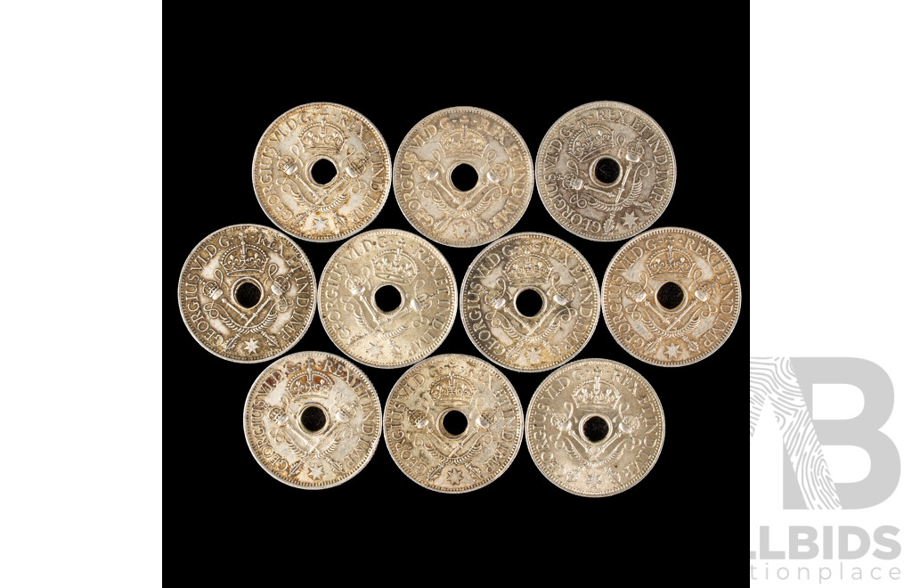 Ten Papua New Guinea 1945 Silver Shillings .925