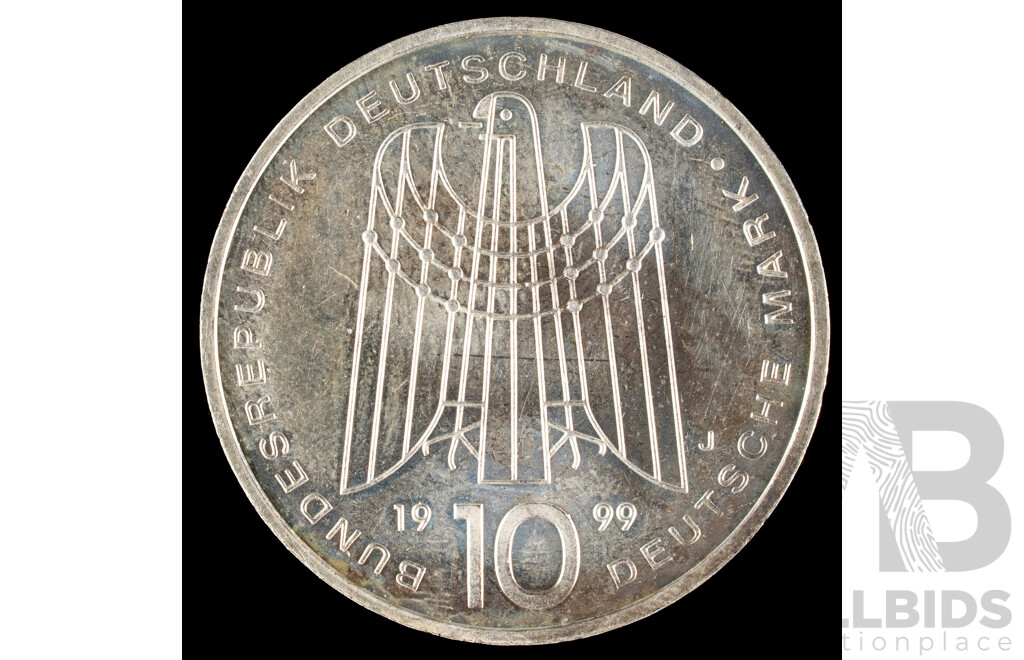 Germany 1999 Silver Ten Deutschmark Coin, 50 Years SOS Kinderdörfer .925