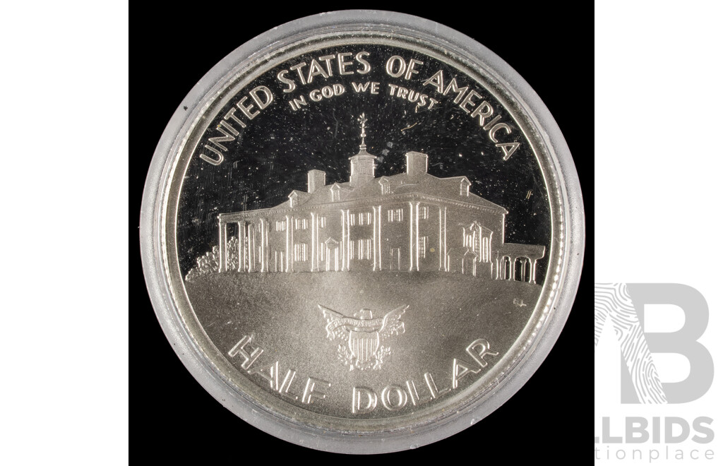 USA 1982 Silver Half Dollar, George Washington, 250 Anniversary of Birth .900