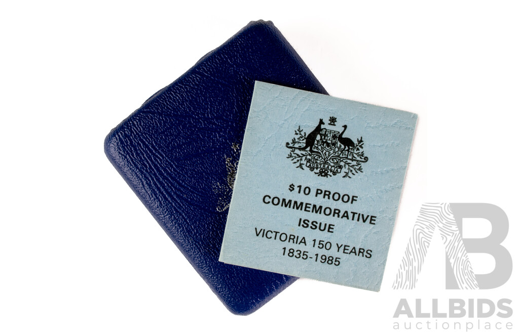 Australian 1985 Silver Proof Ten Dollar Coin, State Series Victoria .925