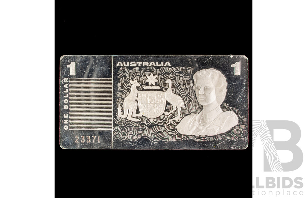 Australian RAM 1990 Masterpieces in Silver One Dollar Note .925