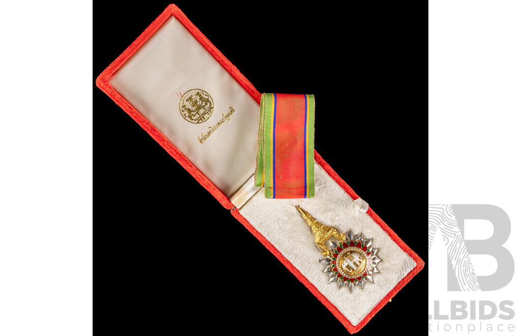 Thailand Most Exalted Order of the White Elephant Medal in Presentation Case