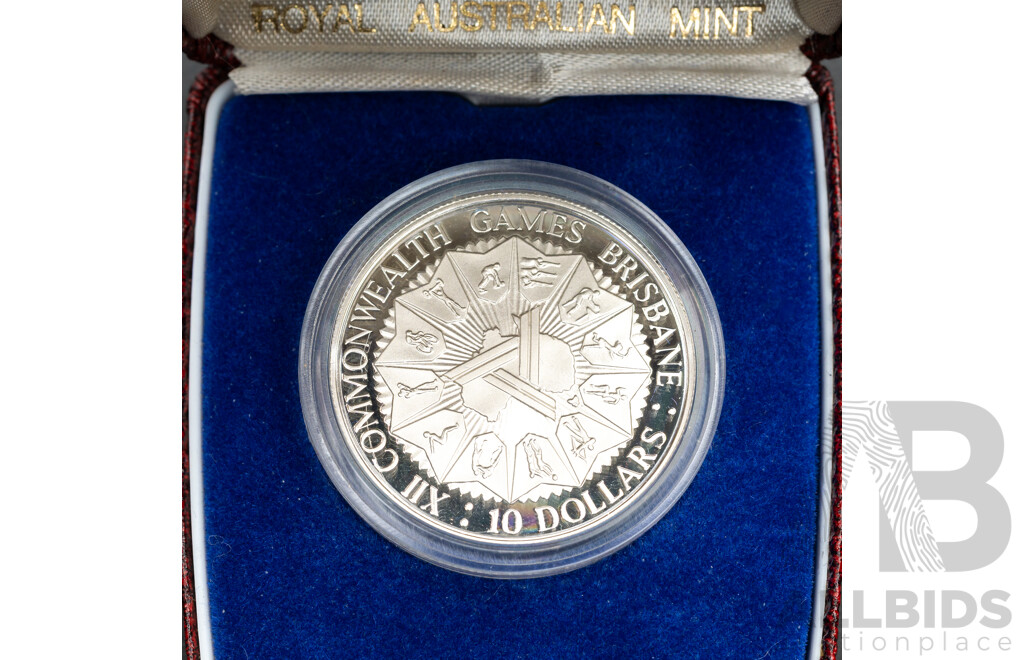 Australian RAM 1982 Silver Proof Ten Dollar Coin, Commonwealth Games.925