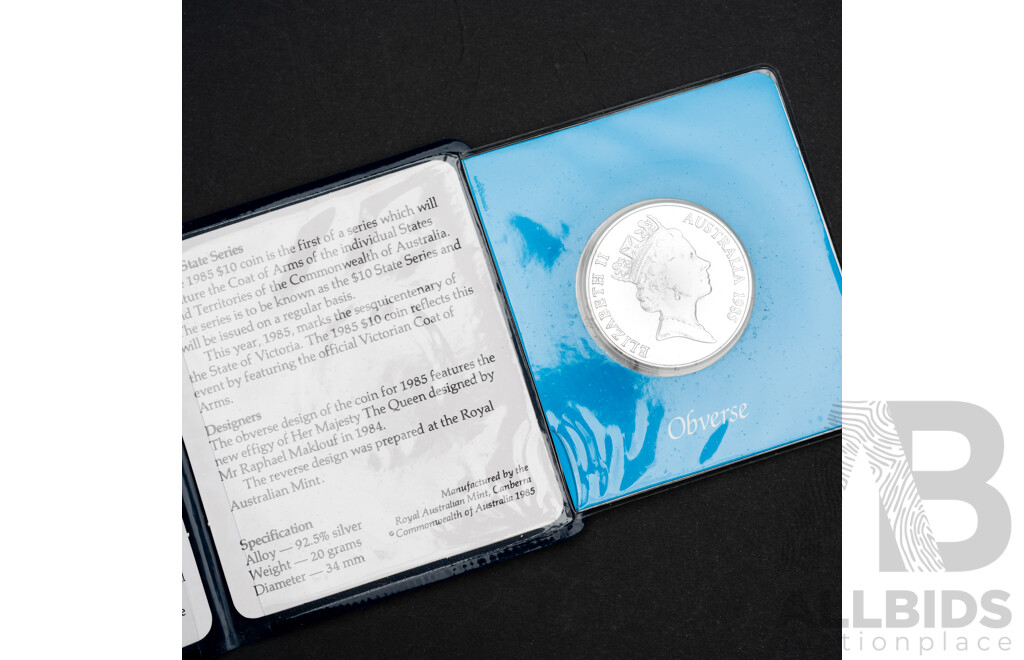 Australian RAM 1982 Silver Proof Ten Dollar Coin, State Series, Victoria .925