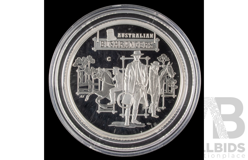 Australian 2019 Silver Proof One Dollar, Australian Bush Rangers, C Mint Mark .999