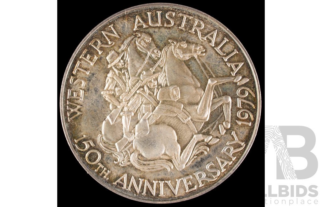 Australian Perth Mint 1979 Western Australia 150 Years, Swan River Colony Silver Medallion .925
