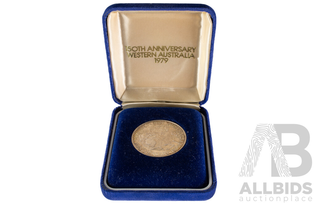 Australian Perth Mint 1979 Western Australia 150 Years, Swan River Colony Silver Medallion .925