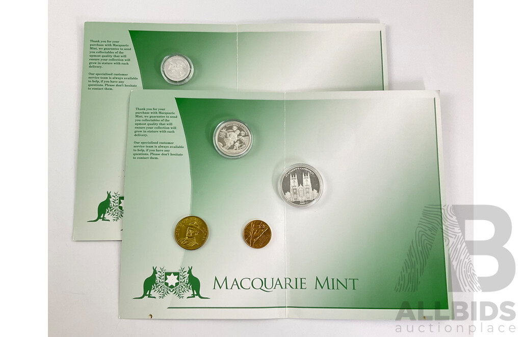 Nauru Macquarie Mint Silver Ten Dollar Coin, We Will Remember Them and Gallipoli Landing Coin, Silver Plated 225 Years of Sydney Coin, Olympic and Scout Medallions