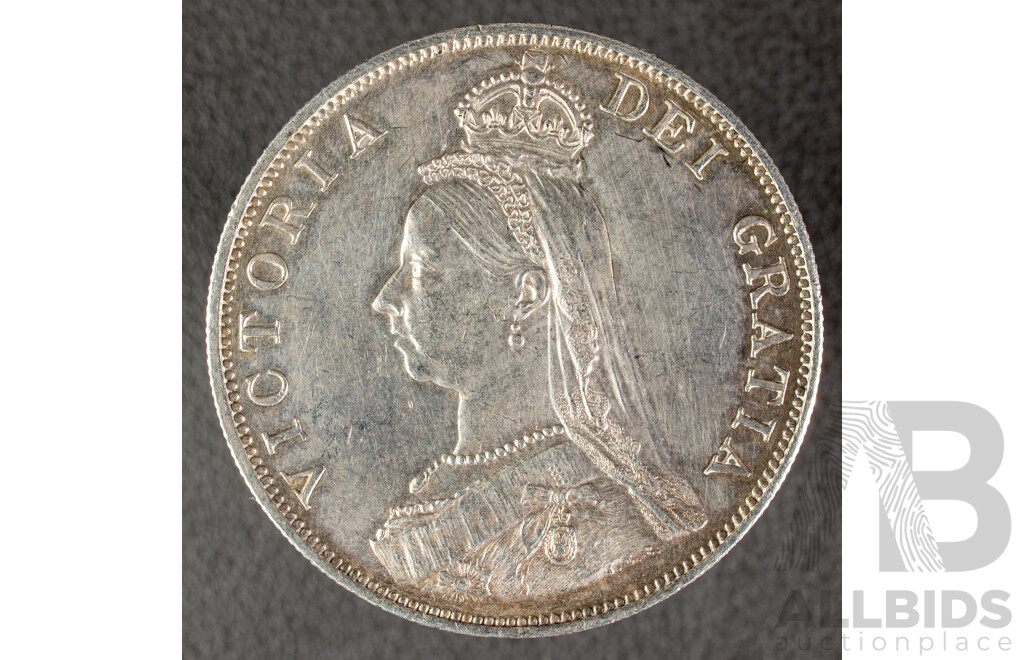 Great Britain 1887 QV Silver Two Florin Coin .925