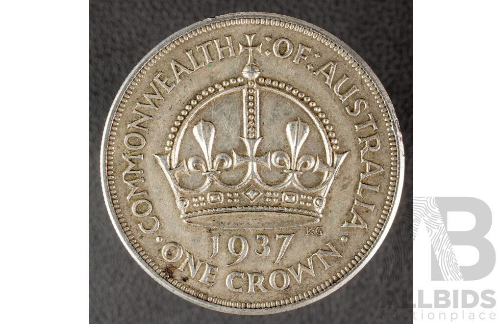 Australian 1937 KGVI Silver Crown .925